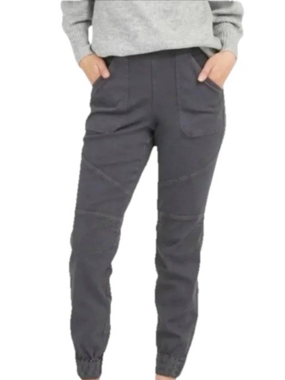 SPANX Women’s Sz S Stretch Twill Cargo Joggers in Gray